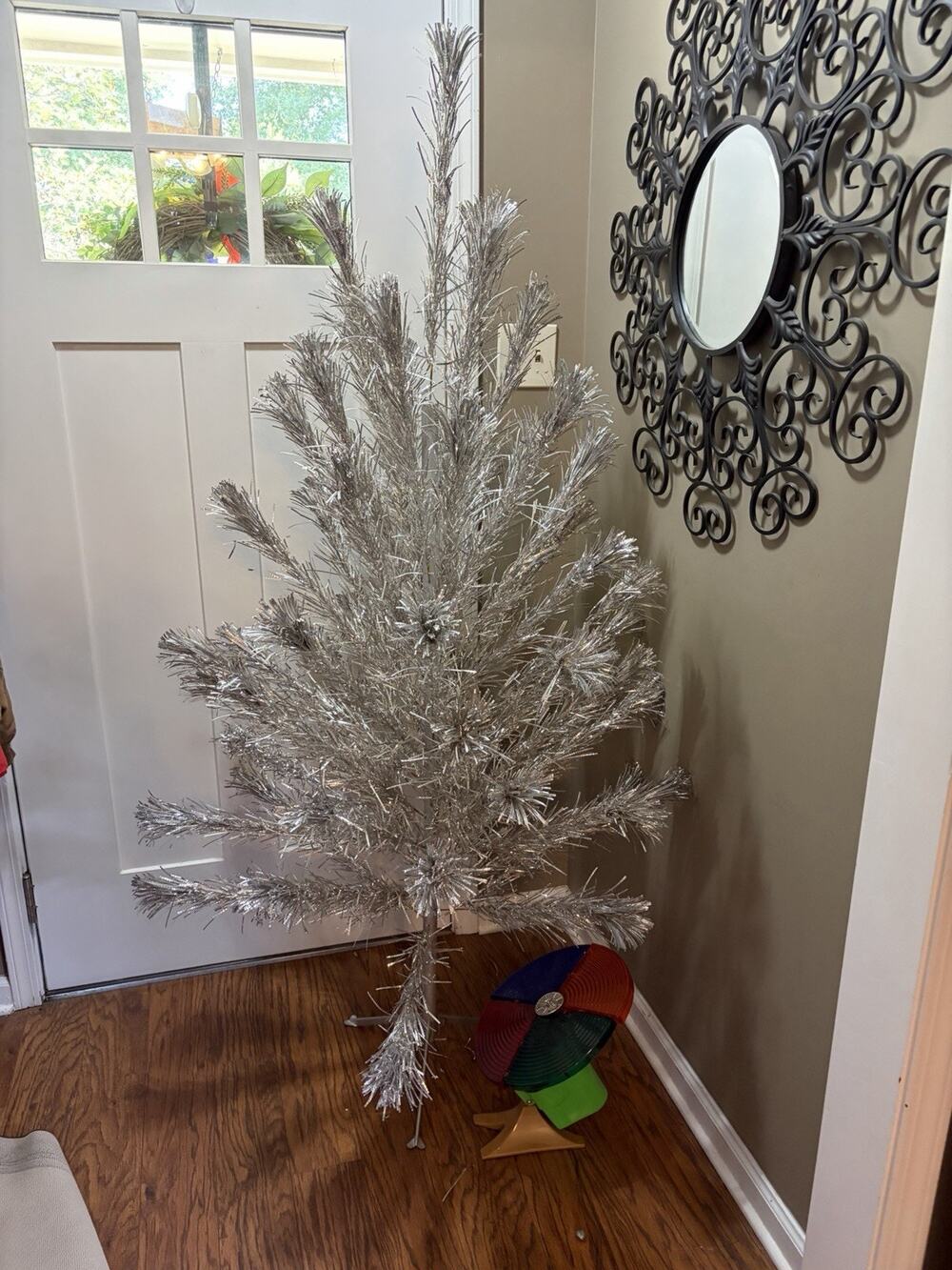 EUC MCM Sparkler 6' Aluminum Christmas Tree 54 Branch + Guards + Color Wheel